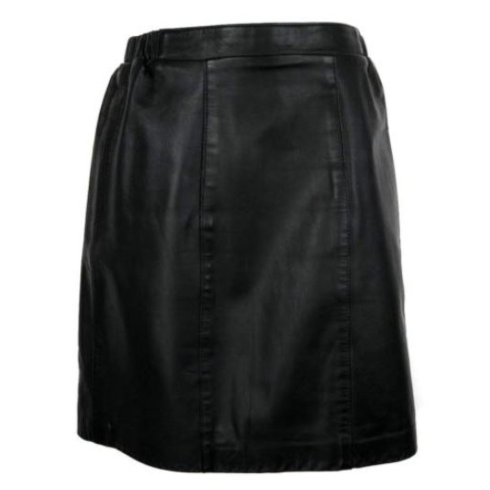 Jupe Crayon En Cuir Souple Lanna - Taille 8 Noir - Longueur Genou - Occasion Très Bon état